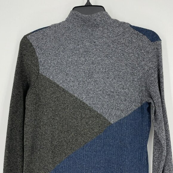 Nic+Zoe Dress Women's Sz XS Gray Blue Colorblock Knit Funnel Neck Shift Pullover - Picture 4 of 7